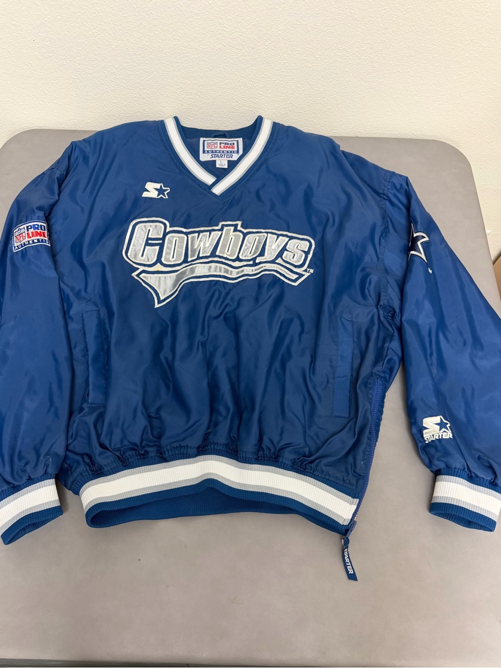 STARTER Dallas Cowboys Navy Blue Pullover Jacket